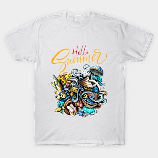 Hello Summer: Embracing Sunshine, Beaches, and Fun T-Shirt